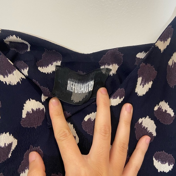 Reformation Eli Mini Slip Dress with Spotted Print - Picture 4 of 6